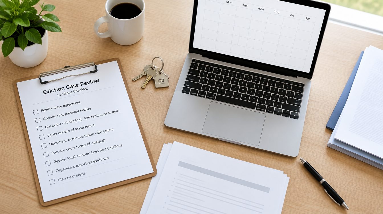 Eviction case review documents and written pricing for Georgia landlords
